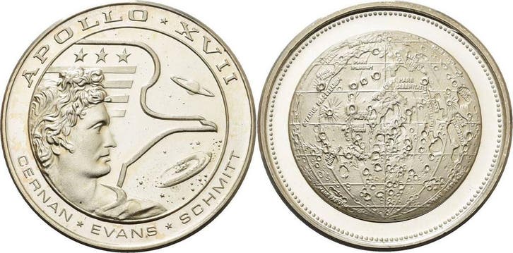 Zilver medaille ohne Jahr Luft- en Raumfahrt, Postzegels en Munten, Penningen en Medailles, Verzenden