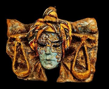 Carnavalsmasker - Bottega Badoglio firmata M. Pagan, 44 cm -