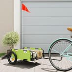 vidaXL Fietstrailer oxford stof en ijzer groen, Verzenden, Nieuw
