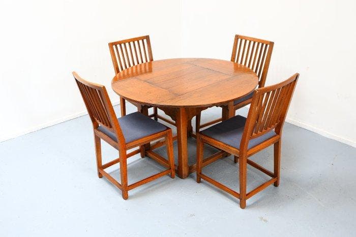 Schuitema - Frits Schuitema - Zitgroep (5) - Hout, stof, Antiek en Kunst, Antiek | Meubels | Stoelen en Banken