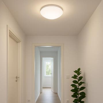 LED Plafondlamp met Bewegingssensor - Opbouw -  E27 - Wit, Ophalen of Verzenden, Nieuw, Kunststof, Overige fittingen