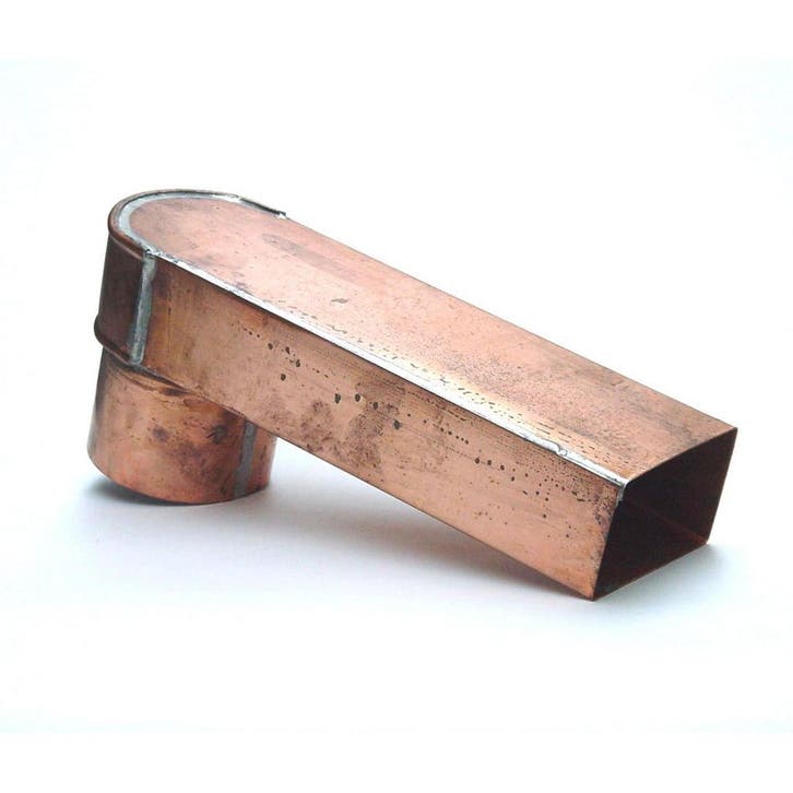 Koperen stadsuitloop 60 x 100 mm - uitloop Ø 80 mm - 33 cm, Doe-het-zelf en Verbouw, Buizen en Afvoer, Ophalen of Verzenden