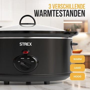 2dekans | Strex Slowcooker 6.5L - Uitneembare Keramische, Ophalen of Verzenden, Zo goed als nieuw