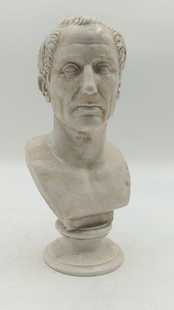 sculptuur, Busto di Giulio Cesare - 30 cm - marmerpoeder
