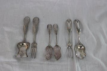 Bestekset (6) - .833 zilver - Gember couverts