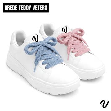 Brede teddy veters - Roze • 120 140  cm x 15 mm, Ophalen of Verzenden, Nieuw