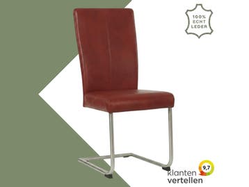 Leren eetkamerstoel Dry - Granada Rouge (rood) - Sledepoot, Nieuw, Leer, Ophalen of Verzenden, Rood