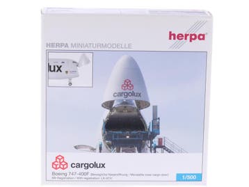 Schaal 1:500 Herpa 507226 Cargolux Boeing 747-400F Reg. L..., Ophalen of Verzenden, Zo goed als nieuw