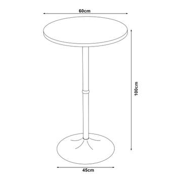 Bartafel Vantaa rond 100xØ60 cm zwart en walnootkleurig [en., Huis en Inrichting, Tafels | Statafels, Verzenden, Nieuw