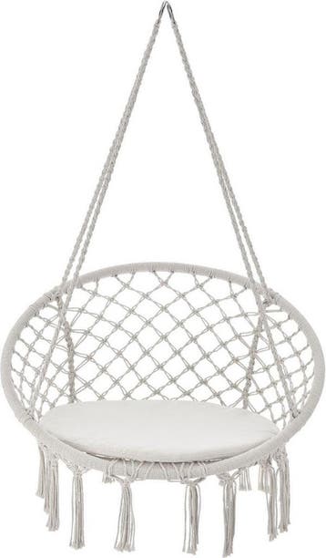 Eenpersoons Hangstoel Cadras - Beige - 105 x 60 cm - Incl. Z, Verzenden, Nieuw