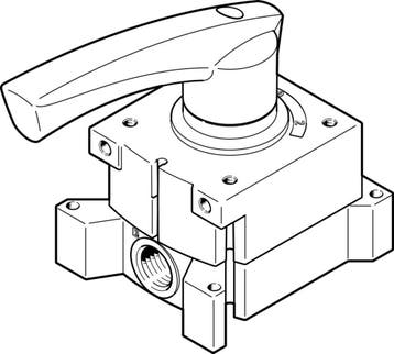 Festo 4/3 Uitgeputte Handbedieningsklep G1/8 600l/min -, Verzenden, Nieuw