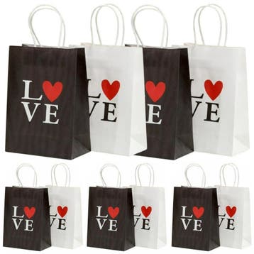 Fako Bijoux - 12 Papieren Uitdeeltasjes Love - 15x8x21cm -, Verzenden, Nieuw