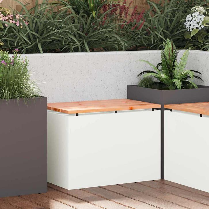 vidaXL Tuinbank Wit 60 x 40 x 43 cm Staal, Tuin en Terras, Tuinbanken, Nieuw, Verzenden