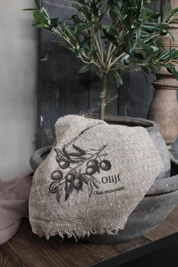Shabby linnen doek Olijf, Huis en Inrichting, Woonaccessoires | Overige, Ophalen of Verzenden, Nieuw