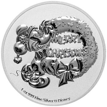 Niue. 2 Dollars 2021 1oz $2 NZD Niue Mickey Mouse Christmas