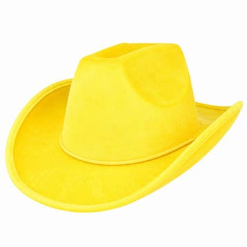 Cowboyhoed - Western Hoed - Velvet - Geel, Nieuw
