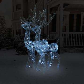 vidaXL Kerstversieringen rendier 2 st 120 cm acryl koudwit, Verzenden, Nieuw