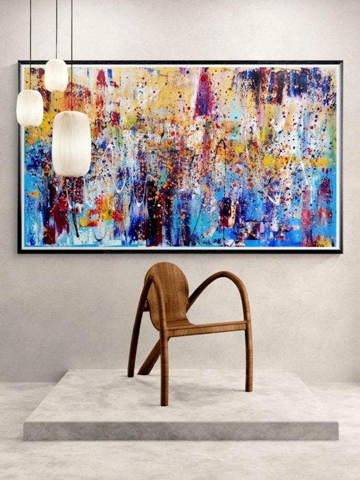 Luc Mora - Gold in blue - XXL, Antiek en Kunst, Kunst | Designobjecten