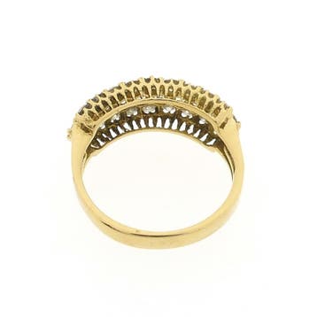 Gouden ring met diamanten; 0,94 ct., Gebruikt, Ophalen of Verzenden, Kleiner dan 17, Met edelsteen