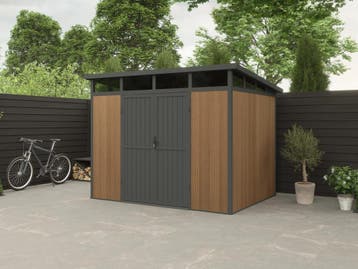 Blokhut Composiet Modern Teak 280 x 215 cm, Tuin en Terras, Nieuw