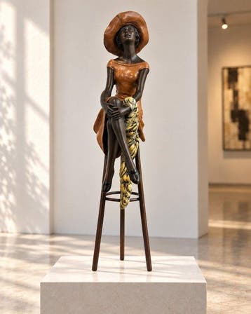 D.H Chiparus - sculptuur, Art Deco stijl – Polychroom