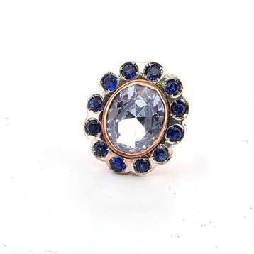 Zonder minimumprijs - Ring - 9 kt. Roségoud, Zilver Spinel -, Nieuw