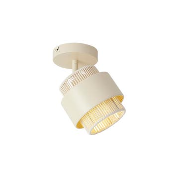 Moderne spot beige met touw draai- en kantelbaar - Kora, Verzenden, Nieuw, Metaal