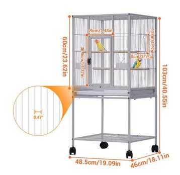 Vogelkooi met Rolstandaard Lade en Zitstokken 104 cm, Verzenden, Nieuw
