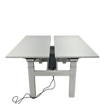 Steelcase Ology Duo Werkplek - 140x60 cm witte bureaubladen, Huis en Inrichting, Bureaus, Verzenden, In hoogte verstelbaar, Zo goed als nieuw