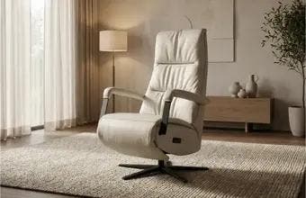 Moderne leren relaxfauteuil, Ophalen of Verzenden, Nieuw, Leer
