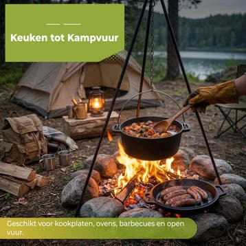 HI NATURE™ Braadpannen Gietijzeren Braadpan met Grilldeksel, Ophalen of Verzenden, Zo goed als nieuw
