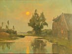 Bernardus Antonie Van Beek (1875-1941) - Rivierlandschap bij