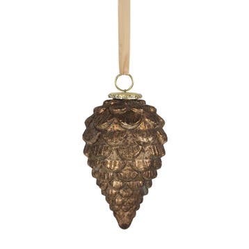 decoratie dennenappel antiek bruin 18cm, Verzenden, Nieuw
