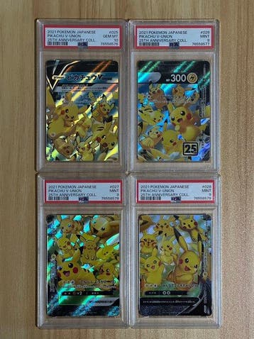 Pokémon - 4 Graded card - Pikachu - PSA - Sword & Shield -, Nieuw