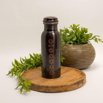 Puur koperen waterfles 7 chakra’s antique ± 750 ml – 260 gr, Ophalen of Verzenden, Nieuw