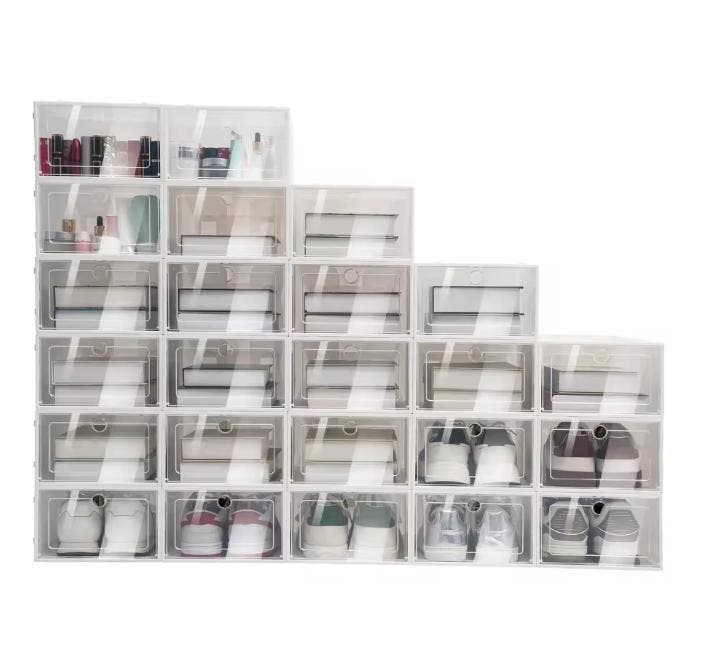 Set van 24 Transparante Schoenenboxen – Stapelbare Opbergers, Huis en Inrichting, Kasten | Schoenenkasten, Nieuw, Verzenden