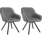 Draaibare fluwelen stoel Snug, gestoffeerd - grijs, Set van, Verzenden, Nieuw