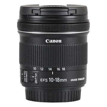 Canon EF-S 10-18mm f/4.5-5.6 IS STM met garantie, Gebruikt, Canon, Canon EF-S, Groothoeklens
