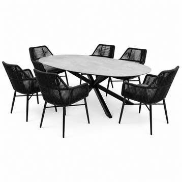 Puccini Chianti dining tuinset 220x120xH75 cm 7 delig, Ophalen of Verzenden, Nieuw