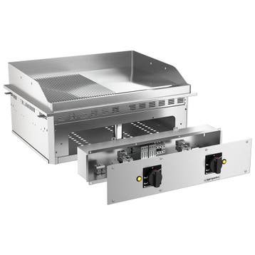 GGM Gastro | Elektrische bakplaat - 9,0kW - Glad/geribbeld -, Huis en Inrichting, Keuken | Servies, Verzenden, Nieuw, Kop(pen) en/of Schotel(s)