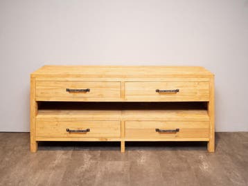 Badkamermeubel teak 200x45x85cm | Naturel | Op voorraad, 150 tot 200 cm, Nieuw, Ophalen of Verzenden, Minder dan 100 cm