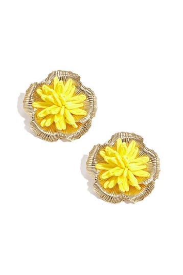 Goudlief Oorbellen met 3d rafia bloem (Dames sieraden), Verzenden, Nieuw, Zilver, Overige materialen