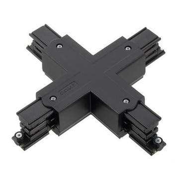 Luxar 3-Fase-Rail Kruis-verbinder zwart, Verzenden, Nieuw, Overige fittingen