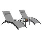 3-Delige Aluminium Loungeset met Verstelbare Stoelen, Tuin en Terras, Tuinstoelen, Verzenden, Nieuw