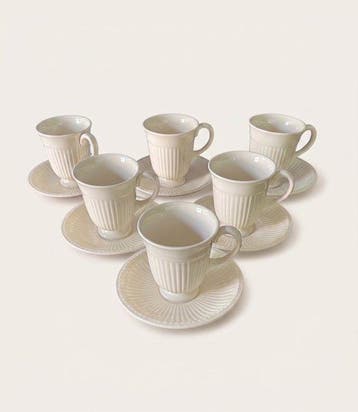Wedgwood - Koffieservies voor 6 (12) - Edme - Aardewerk -