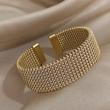 Vintage Goudkleurige Cuff Armband voor Dames - Trendy Roestv, Verzenden