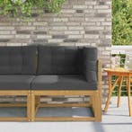 vidaXL Buiten Hoek Sofa Polyester Wit, Tuin en Terras, Tuinsets en Loungesets, Verzenden, Nieuw