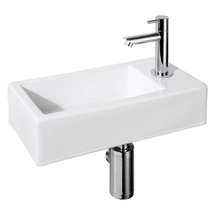 Fonteinset Differnz Helios 37.5x18.5x9.5 cm Keramiek Wit, Doe-het-zelf en Verbouw, Sanitair, Overige typen, Nieuw, Chroom, Ophalen of Verzenden