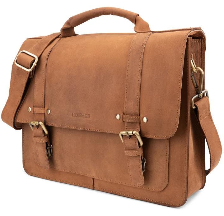Schouder/laptoptas LEABAG Model Omaha, Sieraden, Tassen en Uiterlijk, Tassen | Schoudertassen, Ophalen of Verzenden