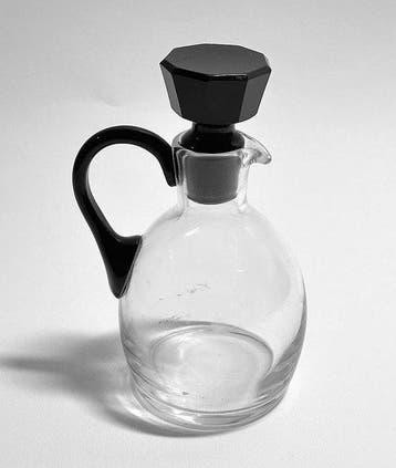 Murano 1930 - Art Déco - Caraffa Nero e Cristallo - Karaf -, Antiek en Kunst